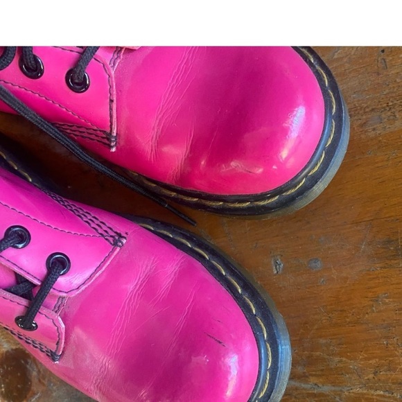 Dr Martens Bright Pink Boots Combat 1460 Size 7 - Picture 5 of 8